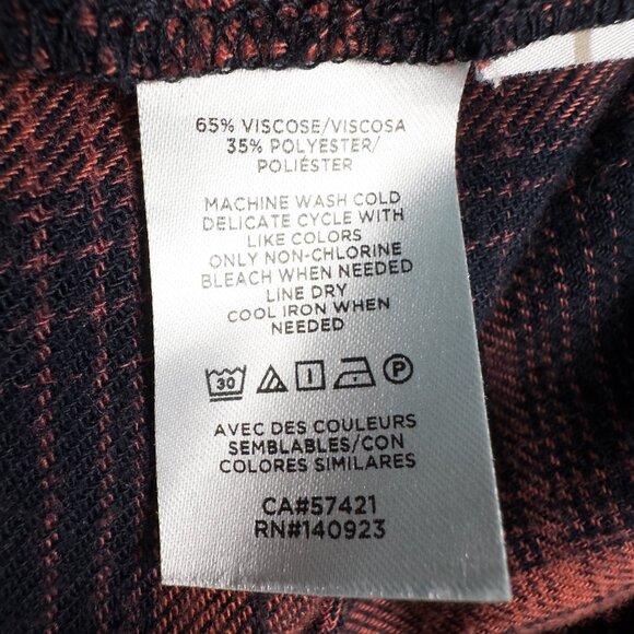 Loft Plaid Drop Waist Shirt Dress Small Tall Navy Blue Pink Cottage Prairie - Picture 15 of 16